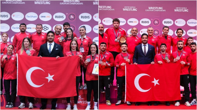 Taha Akgül başkanlığındaki ilk Avrupa Güreş Şampiyonası'nda 14 madalya